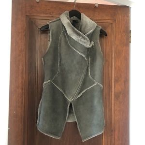 Real lamb fur and merino shearling vest